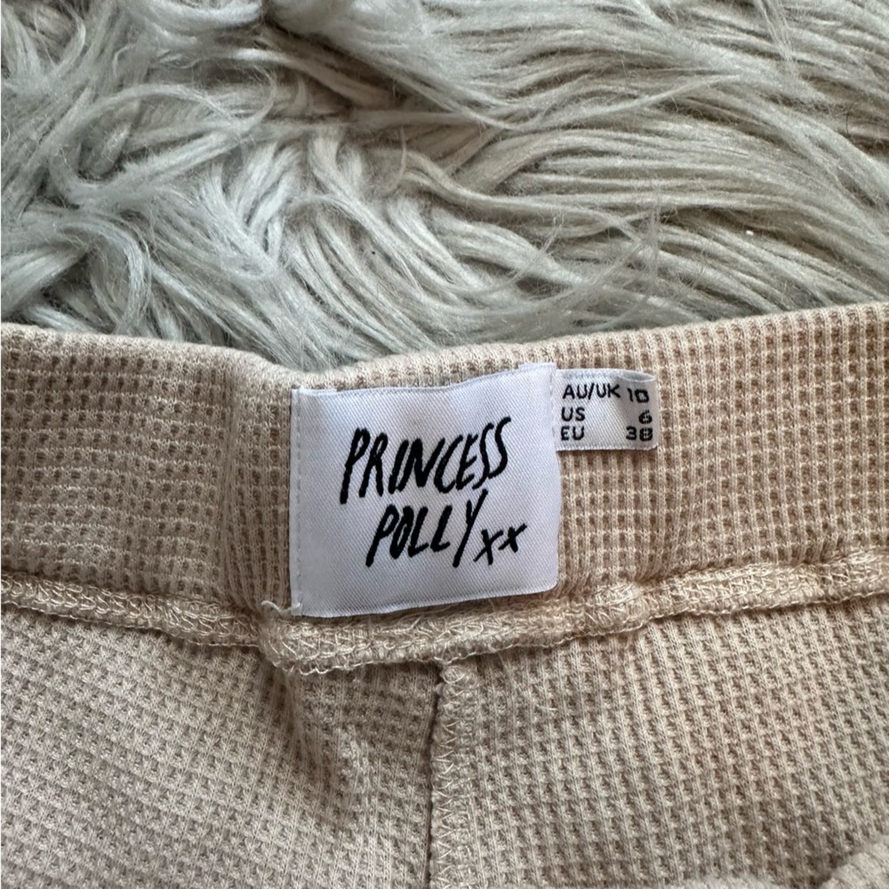 Princess Polly Cream Ruffle Shorts - Picture 2 of 3